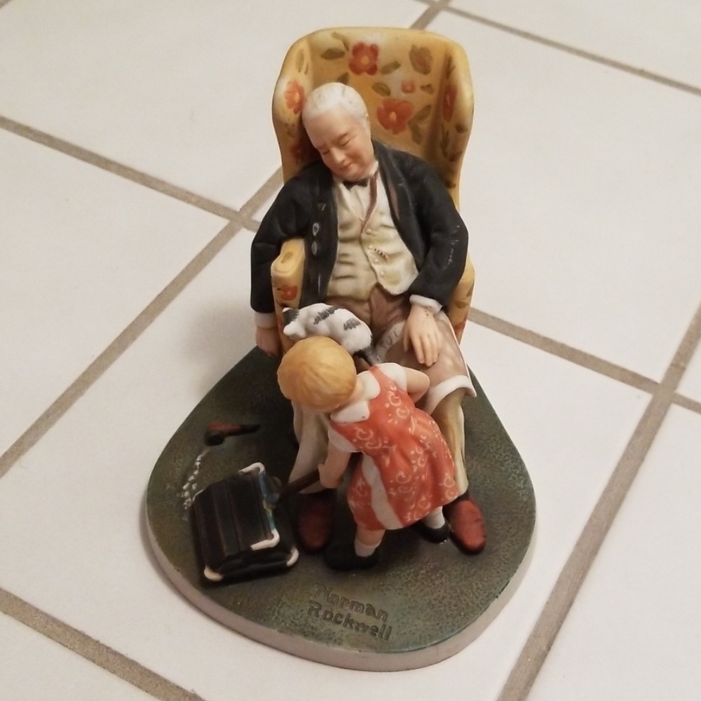 NORMAN ROCKWELL Grandpa's Guardian Figurine